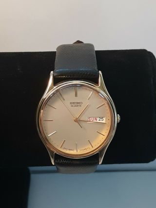 Vintage Seiko Day/date Gold Tone 7n43 8a89 Watch