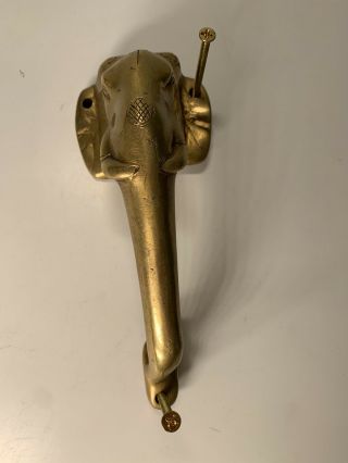 Vintage Solid Brass India Elephant Head Door Handle