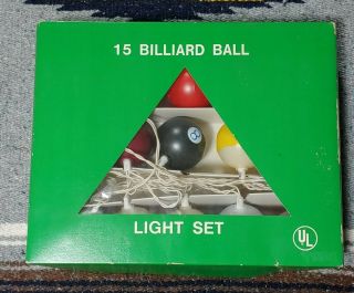 Vintage 15 Billiard Ball Light Set Pool String Lights