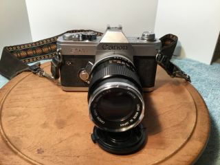 Canon Ftb Vintage 35 Slr Camera With Canon Fd 135mm Lens And Strap