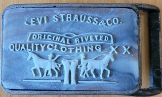 Vintage Levi Strauss & Co.  Belt Buckle Soap Stone