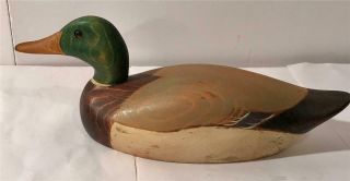 Vtg Big Sky Carvers Hand Carved Wood Mallard Duck Decorative Decoy Signed 2002