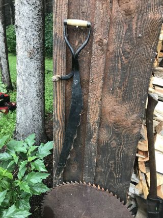 Vintage 36” Hay Knife Saw Primitive Farm Tool Blade Art Decor