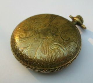 Antique Gold Filled Ornate Watch Case Open Face Kenosha ? Native American Stamp