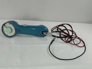 Vintage Rotary Western Electric Lineman Test Telephone W/ Cables Clip Blue Phone