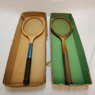 Vintage Badminton Rackets A.  G.  Spalding & Bros Gold Medal J.  C.  Higgins Cadet Box