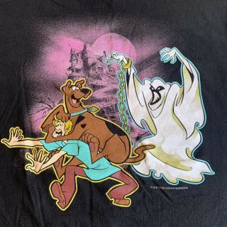 Vintage 2000 Scooby Doo Shaggy Glow In The Dark Ghost Cartoon Xl Shirt