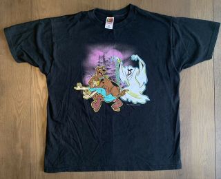 Vintage 2000 Scooby Doo Shaggy Glow in the Dark Ghost Cartoon XL Shirt 2