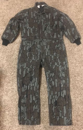 Vintage Redhead Insulated Camo Treebark Hunting Suit Coveralls Mens Sz Xl 46 - 48