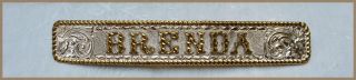 Vintage Crumrine Saddle Silver Name Plate For Brenda - Gorgeous For Your Saddle