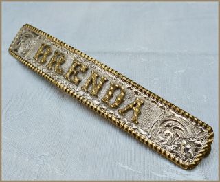 Vintage Crumrine Saddle Silver Name Plate for Brenda - Gorgeous for your Saddle 3