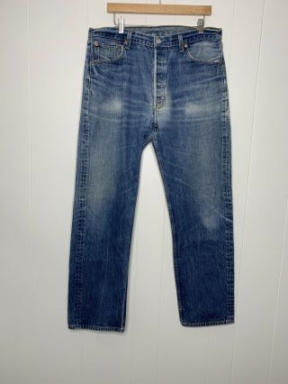 Vintage 90s Levis 501xx Blue Jeans Tag Actual 35x32 Made In Usa Men’s Faded