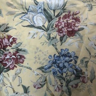 Pottery Barn Twin Duvet Cover Elodie Yellow Floral/blue/pink Rare Cottage Vtg