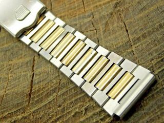 Vintage Pre - Owned Pulsar 2 Tone Stainless Steel Deployment Clasp Watch Band 19mm