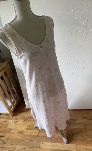 Vintage Rachel Ashwell Shabby Chic Floral Cotton Nightgown Sz S Pink Label