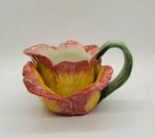 Fitz & Floyd Tulip Swan Creamer Vintage Hard To Find 1995 Tulip Flower Layered