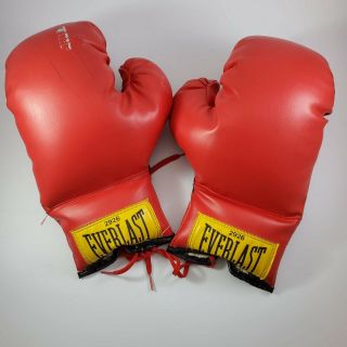 Vintage Everlast Red Boxing Gloves 16 Oz Lace Ups