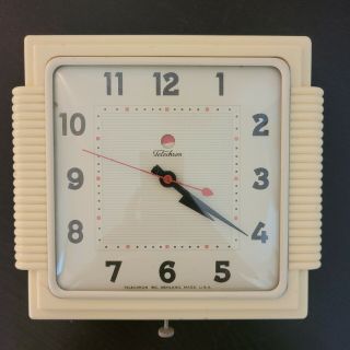 Vintage Telechron Electric Kitchen Wall Clock 2h15s Deco 1940s