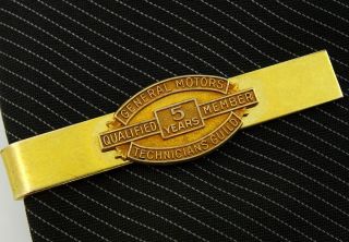 Gm General Motors Member Technicians Guild 5 Yrs Vintage Tie Clip Gold Filled Gf