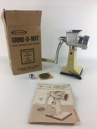 Vintage Rival Grind O Mat Model 303,  Meat Grinder /food Chopper Crank Handle