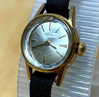 Vintage Roamer Lady 17 Jewels Gold Tone Swiss Hand - Wind Mechanical Watch Hours