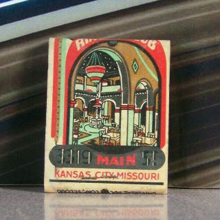 Vintage Matchbook U3 Kansas City Missouri Rialto Club Finest Elegant Design View