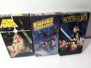 Vintage Star Wars Trilogy Rare Vhs Set Cbs Fox Red Label Unedited