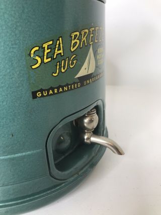 Vintage Sea Breeze Metal Beverage Jug Picnic Cooler with Spigot Spout 1 Gallon 3