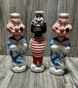 Vintage Popeye (2) And Brutus Soaky Bottle 1960’s Co Collectibles Bubble Bath