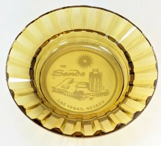 Sands Hotel Casino Sunburst Yellow Glass Ashtray Las Vegas Nevada Vintage 1960 