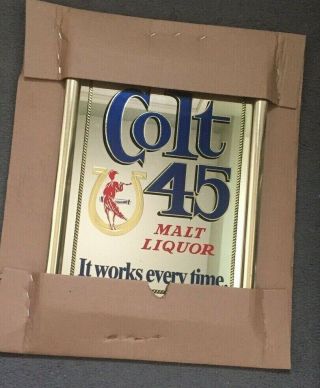 Vintage Colt 45 Malt Liquor Premium Beer (nos) Mirror & Sign 18  X 13 1/2