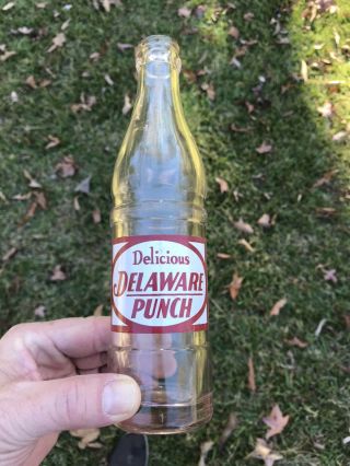 Scarce Vintage Delaware Punch Acl Soda Bottle 7 - Up Vicksburg Miss.
