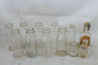 12 Vintage Waterbury Boomfield Thomas A Edison Battery Oil Clear Glass Bottle