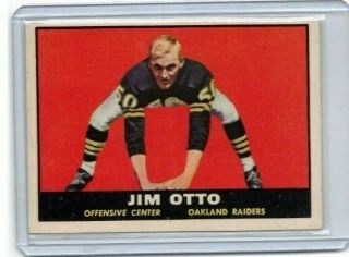 Jim Otto 1961 Topps Football Vintage Rookie 182 - Raiders -