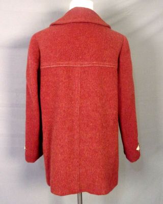 vintage 60s 70s ReTrO killer Women ' s Wool Pea Coat Western Blanket Lined 38 bust 2
