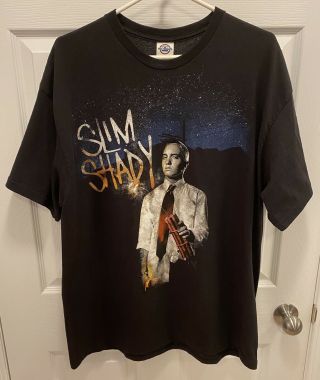 Vintage Eminem “slim Shady” Mens Black T - Shirt - Size Xl