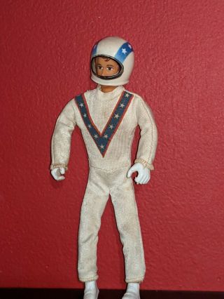 Rare Vintage 1970s Ideal Evel Knievel Figure White Suit And Helmet