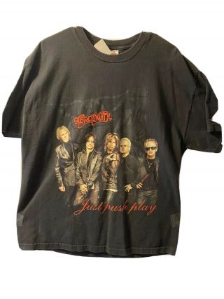 Vintage Aerosmith 2001 Just Push Play Concert Tour T - Shirt Xl
