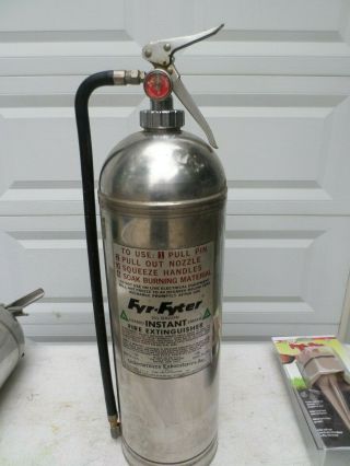 Fyr Fyter 2ls Water Fire Extinguisher 2.  5 Gallon Vintage Stainless Steel