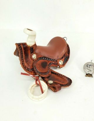 Vintage Artisan Whitworth Leather Saddle 1:12 Dollhouse Miniature Tack Supplies