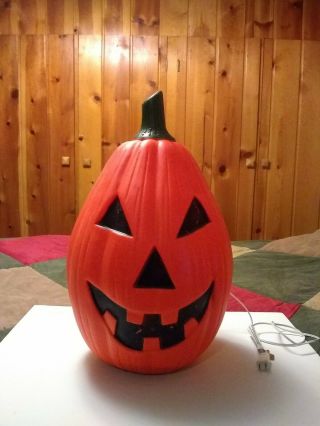 Vintage 23 " Halloween Pumpkin Jack O Lantern Bucky Blow Mold Yard Decoration
