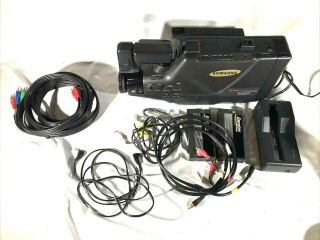 Vtg 1980s Samsung Scf703 Camcorder Vcr Player Video Movie Charger 2 Bats Cables