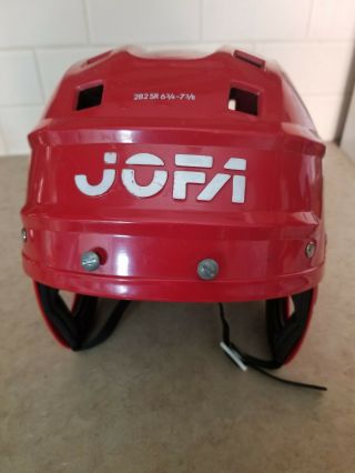 Vintage Jofa Red Hockey Helmet Open Face 282 Sr 6 3/4 - 7 3/8