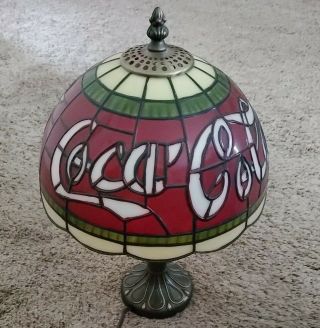 Vintage Coca Cola Tiffany Style Like Plastic “stained Glass” Shade Lamp