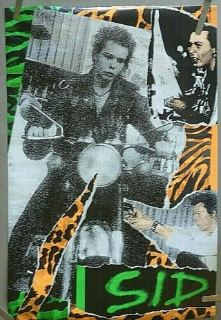 Rare The Sex Pistols Sid Vicious Motorcycle 1989 Vintage Orig Punk Music Poster