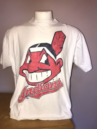 Vintage 1995 Cleveland Indians Huge Chief Wahoo Shirt Xl