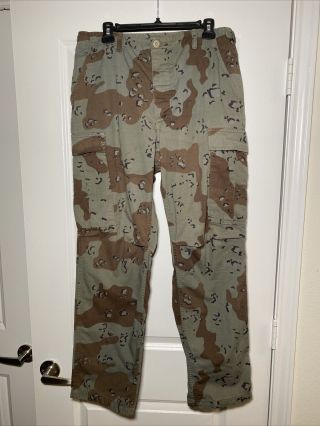 Vintage 90s Chocolate Chip Camo Mens Green Desert Camouflage Combat Pant Size M