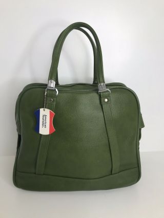 Vintage American Tourister Carry - On Overnight Luggage Bag Avocado Green