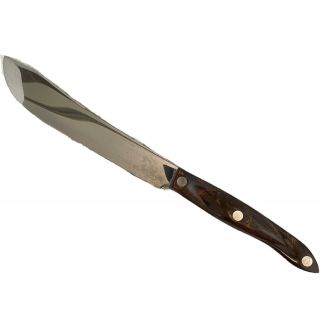 Vintage Made Usa Cutco 1722 A87 Butcher Knife Classic Brown Swirl 3 Pin Handle