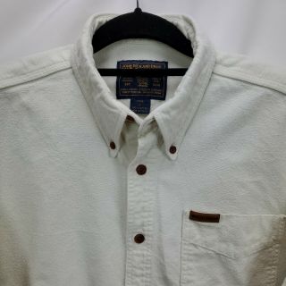 Vintage Woolrich Mens Sportsman Chamois Flannel Button Shirt Size Large Ivory 2